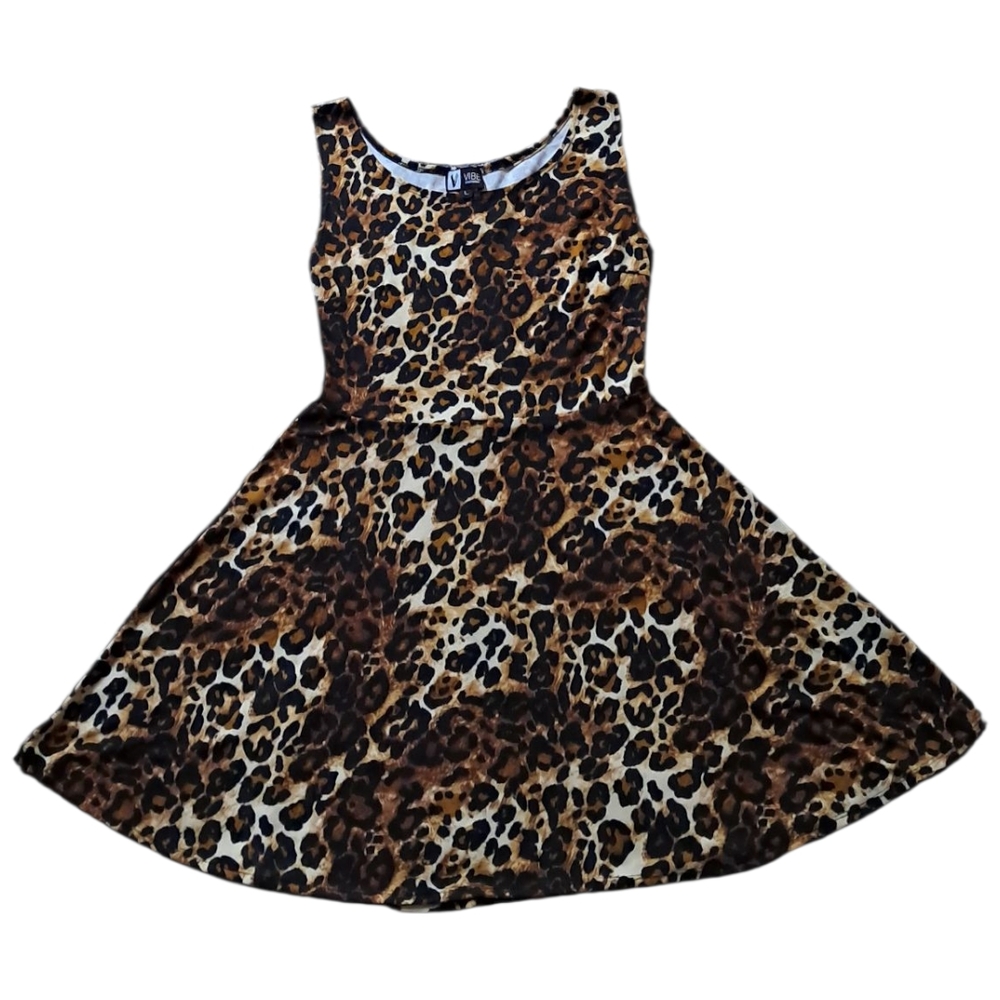 Vibe Brown Leopard Print Dress